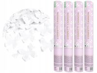 Tuby Wystrzałowe Konfetti Wesele Białe Motylki strzelające motylkami 60cm