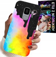 ETUI DO SAMSUNG GALAXY S9 - TĘCZOWE KOLOROWE WZORY, FARBA + FOLIA