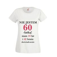 TOP Koszulka URODZINY prezent NIE JESTEM 60-LATKĄ
