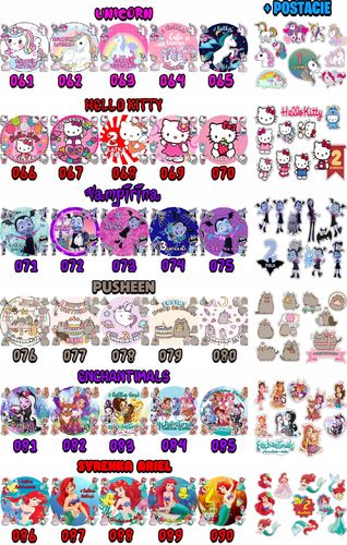 ZESTAW OPŁATEK NA TORT 20CM + 17 POSTACI - STICH STICZ + IMIĘ 15CM 18CM na Arena.pl