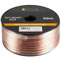 KABEL PRZEWÓD GŁOŚNIKOWY DWUŻYŁOWY CAR HI-FI AUDIO 2 x 1,5mm CCA HQ 50 M