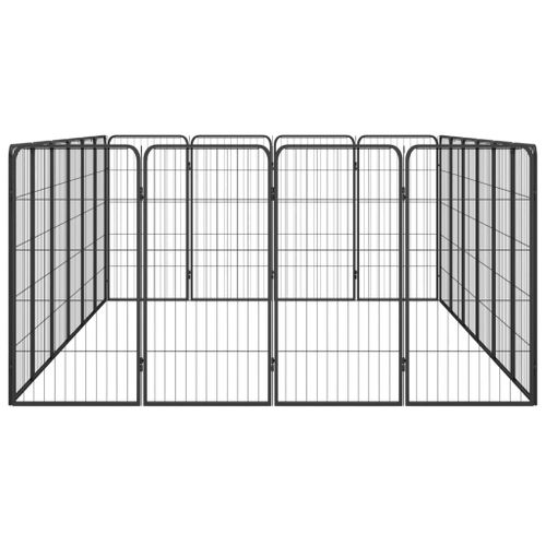 Kojec dla psa, 20 paneli, czarny, 50x100 cm, stal na Arena.pl