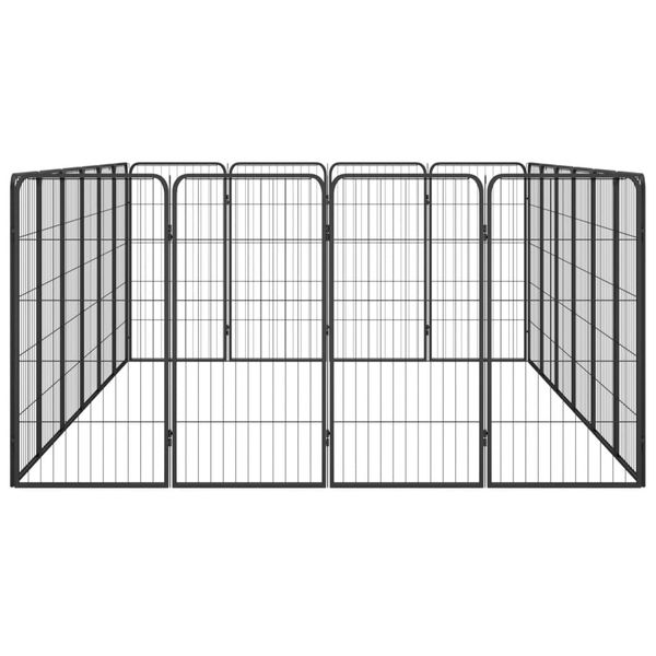 Kojec dla psa, 20 paneli, czarny, 50x100 cm, stal zdjęcie 4