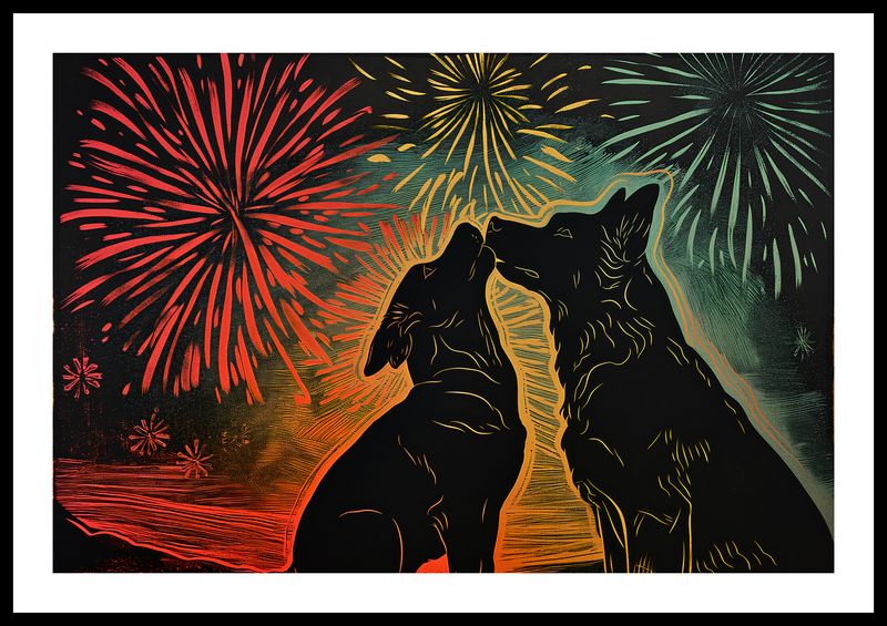 Plakat 60x40cm Psi Uścisk zdjęcie 3