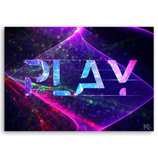 Emaga Obraz na płótnie, Napis play abstrakcja - 100x70 zdjęcie 3
