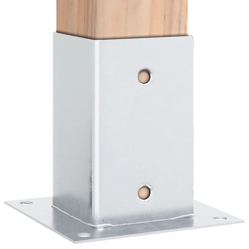 Podstawy słupków kwadratowe 4 szt. Srebrne Stal ocynkowana na Arena.pl