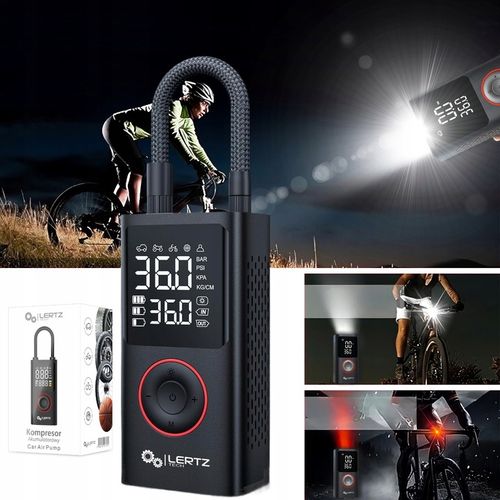 POMPKA KOMPRESOR SAMOCHODOWY ELEKTRYCZNA ROWEROWA AKUMULATOROWY + na Arena.pl