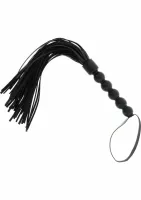 short beaded flogger whip czarny bat z koralikami pu leather 40 cm