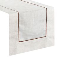 Bieżnik dekoracyjny NATU-9 40x140 naturalny z brązową lamówką