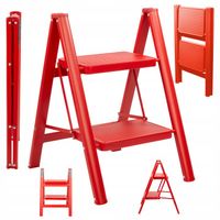 DRABINA DOMOWA STALOWA SCHODKOWA SKŁADANA SCHODKI 2 STOPNIE LEKKA 150