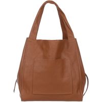 VERA PELLE torebka damska skórzana shopper z saszetką V497 camel