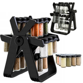 Obrotowy Organizer Przyprawnik Na Przyprawy 18 Słoików, 34,5 x 26 x 22,5 cm