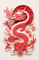 Plakat 56,6x86,4cm Czerwony Smok