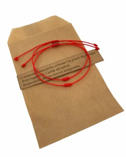 Bransoletki czerwona Kabała dla par nitka zestaw zdjęcie 3