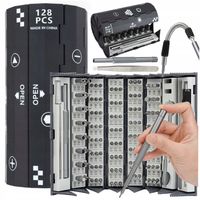 Zestaw precyzyjnych wkrętaków 128e TORX HEX krzyżak płaski magnetyczne bity