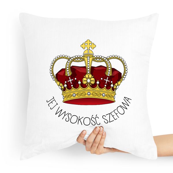Poduszka Prezent Dla Szefa Jego Wysokość Szefowa Z Nadrukiem Ze Zdjęciem zdjęcie 1