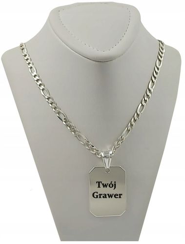 SREBRNY PEŁNY ŁAŃCUSZEK MĘSKI FIGARO NIEŚMIERTELNIK PR. 925 + GRAWER GRATIS na Arena.pl