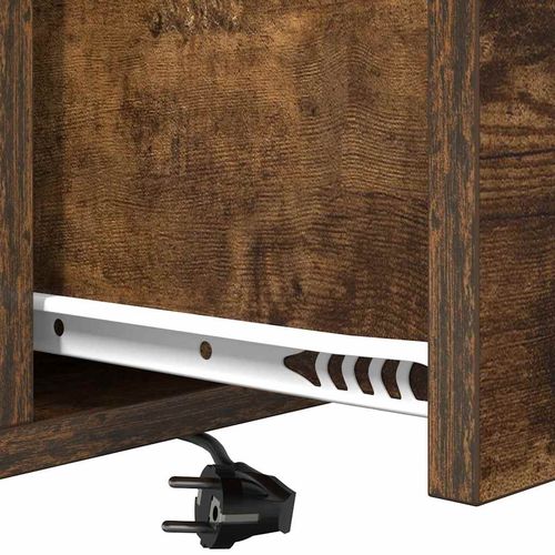 Nocna szafka z stacją ładującą z szufladą Wędzony dąb na Arena.pl