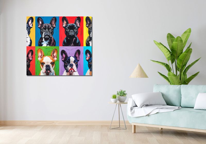 Obraz 100x90cm Buldogi Francuskie zdjęcie 2