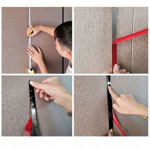 Listwa Dekoracyjna SAMOPRZYLEPNA Czarna POŁYSK Taśma Ozdobna 2cm x na Arena.pl