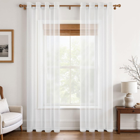 Firanki białe z oczkami 225×140 cm 2 szt. półprzezroczyste oczka