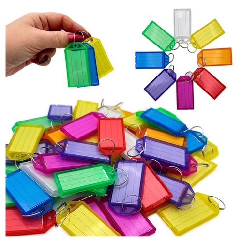 Identyfikatory breloki z etykietą do kluczy 50 szt. mix kolorów na Arena.pl
