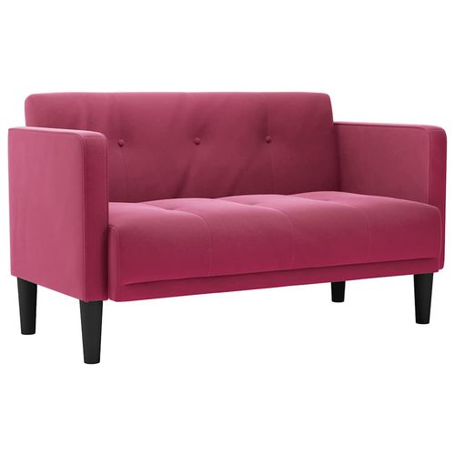 Sofa dwuosobowa wino czerwone 111 cm aksamit na Arena.pl
