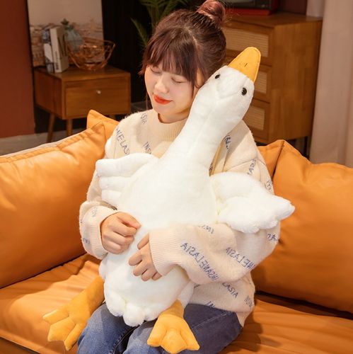 MASKOTKA PODUSZKA PLUSZAK GĘŚ PLUSZOWA XXL 90cm na Arena.pl