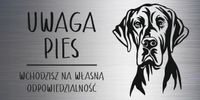 Tabliczka 20x10 cm UWAGA PIES Dog niemiecki LAMINAT Z GRAWEREM