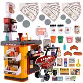 Duży sklep supermarket CUKIERNIA KAWIARENKA dla dzieci XXL + wózek produkty