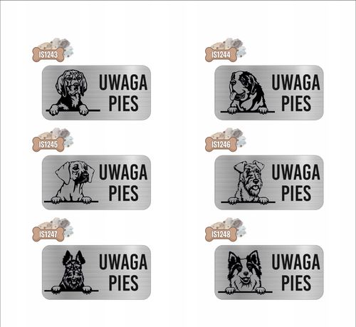 GRAWER Tabliczka nierdzewna 20x10 UWAGA PIES Lhasa apso na Arena.pl