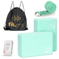 ZESTAW KOSTKI 2 SZT + PASEK DO JOGI WYTRZYMAŁY DO ĆWICZEŃ KOSTKA X2 FIT.ME