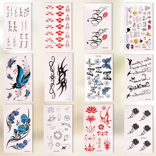 ZESTAW DO ROBIENIA TATUAŻY DUŻY BROKATOWE TATUAŻE ZMYWALNE SZABLONY DIY na Arena.pl