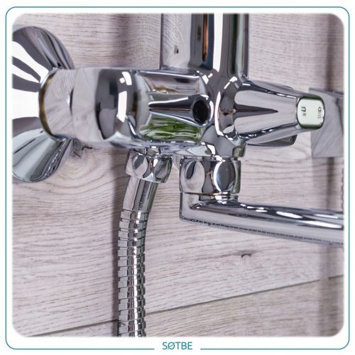 Bateria wannowa ścienna z ruchomą wylewką Kran do wanny z prysznicem SOTBE na Arena.pl