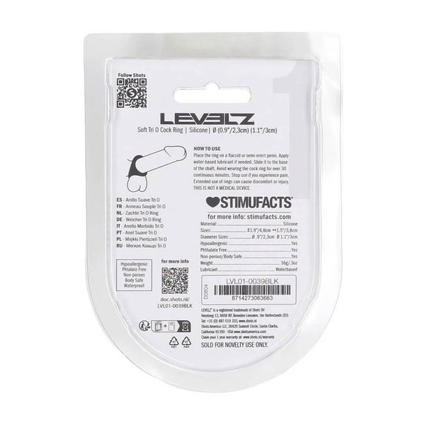 Soft Tri O Silicone Cockring - Black zdjęcie 3