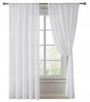 Firany Gotowe do Salonu Na Taśmie Żabki 140X250cm Lekkie Woal Firana Biała