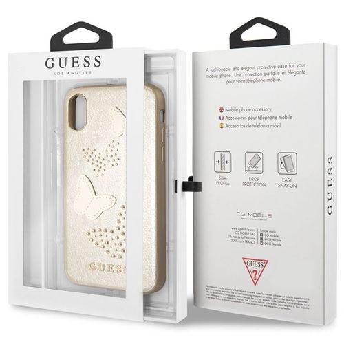 Guess Studs & Sparkles - Etui iPhone X (beżowy) na Arena.pl