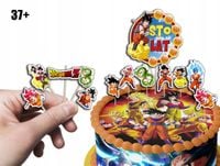 TOPPERY NA TORT (10szt) + duży TOPPER Najlepszego - DRAGON BALL ANIME