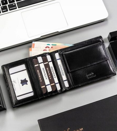 elegancki, skórzany portfel męski - rovicky na Arena.pl