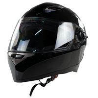 Kask na skuter motocyklowy szczękowy zamknięty BB09B z blendą M czarny połysk