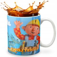 KUBEK 330ml GRAFIKA PREZENT ŚWIĘTA WZÓR - BAJKA BOB BUDOWNICZY + IMIĘ