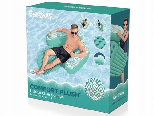 Bestway Dmuchany FOTEL do wody Deluxe Comfort Plush 145x120cm 43719 na Arena.pl