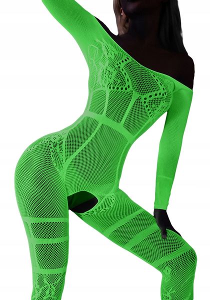 Bodystocking ŚWIECĄCE W CIEMNOŚCI Siateczka BIELIZNA DAMSKA zdjęcie 3