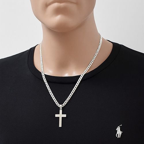 Łańcuszek Srebrny Męski Pancerka z Krzyżykiem 5,00 mm pr 925 Grawer Gratis na Arena.pl