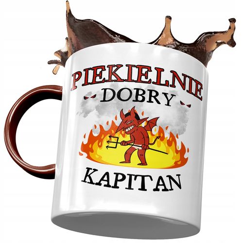 Kubek Bordowy Dla Kapitana Piekielnie Dobry Z Nadrukiem Ze Zdjęciem na Arena.pl