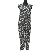 Kombinezon Damski Bez Rękawów Lekki Wygodny Wiskoza Czarny Rozmiar S