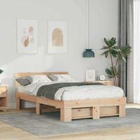 Ramka łóżka Brązowy 120 x 190 cm Lite drewno sosnowe