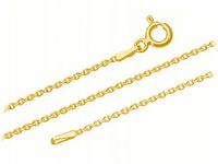 Krótki Srebrny Pozłacany Łańcuszek Ankier 1,2mm Diamentowany Choker 38 cm