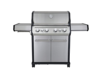 grill gazowy z palnikiem rożna i kuchenką boczną stal nierdzewna