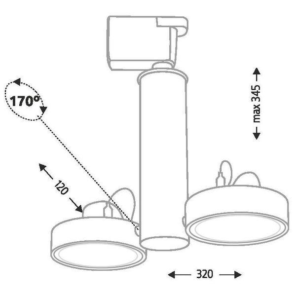 LAMPA sufitowa NATORI 6610 Shilo metalowa OPRAWA regulowane reflektorki do 3-fazowego systemu szynowego czarne zdjęcie 3